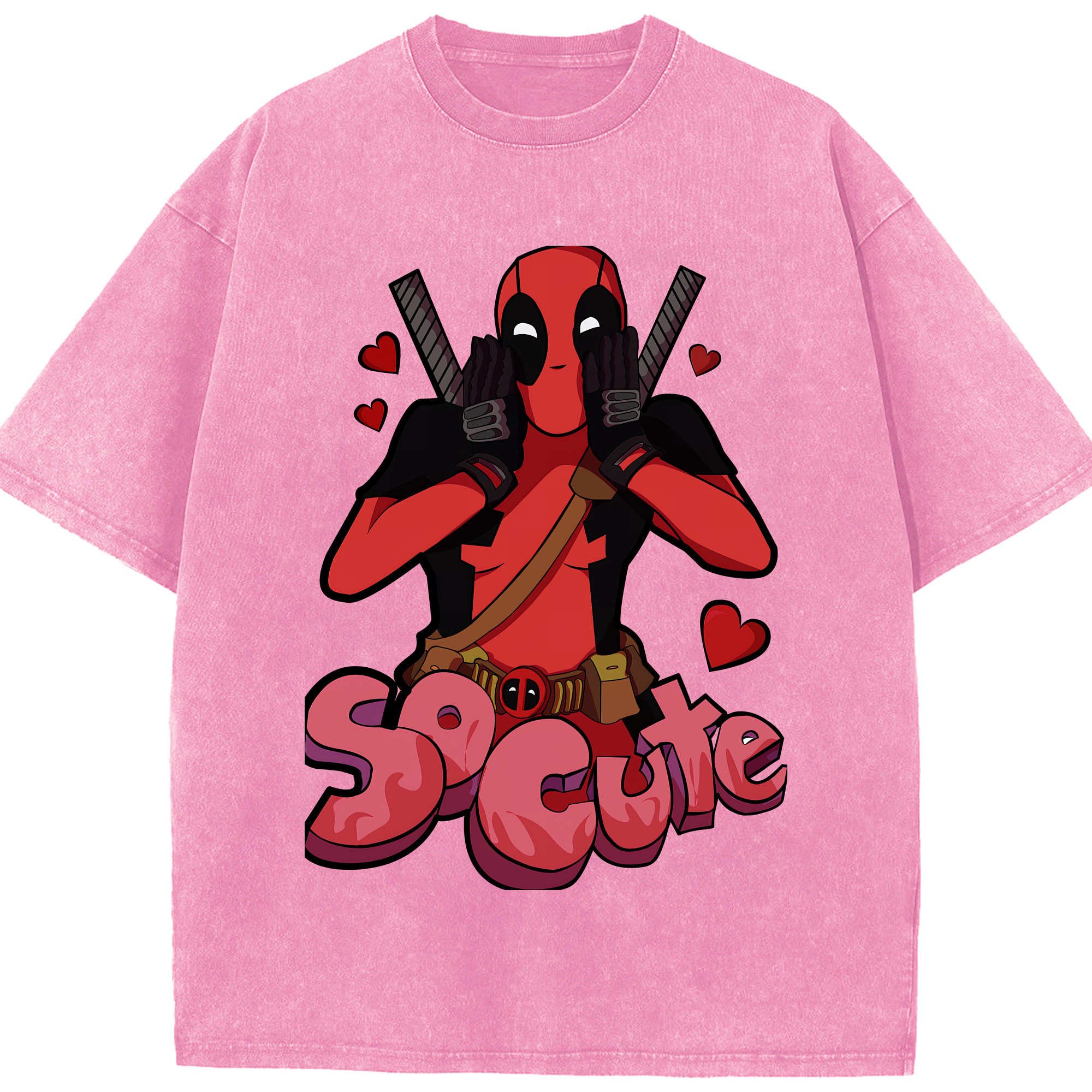 （画像用） Deadpool デッドプール 綿100% ヴィンテージ風 半袖Tシャツ（フロントプリント）